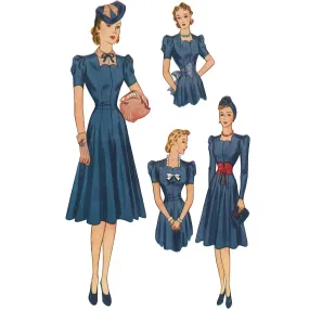 1940's Sewing Pattern Tea Dress & Accessory Set  - Bust 30" (76cm)