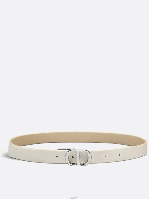 30 Montaigne Reversible Leather Belt Latte Beige