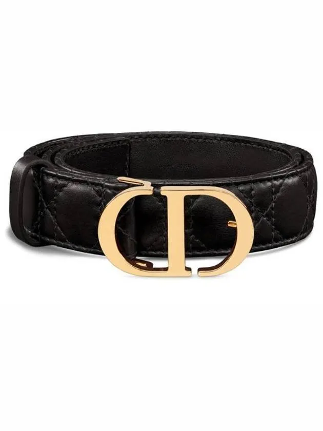 30MM Montaigne Cannage Calfskin Belt Black