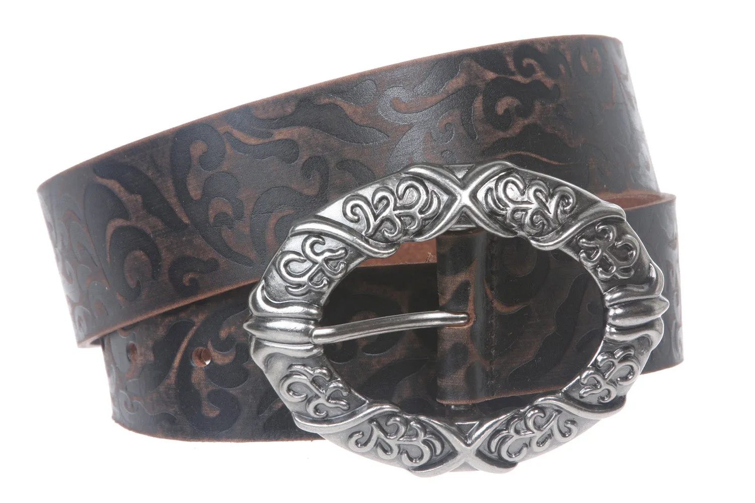 40mm Soft Hand Embossed Vintage Genuine Leather Belt