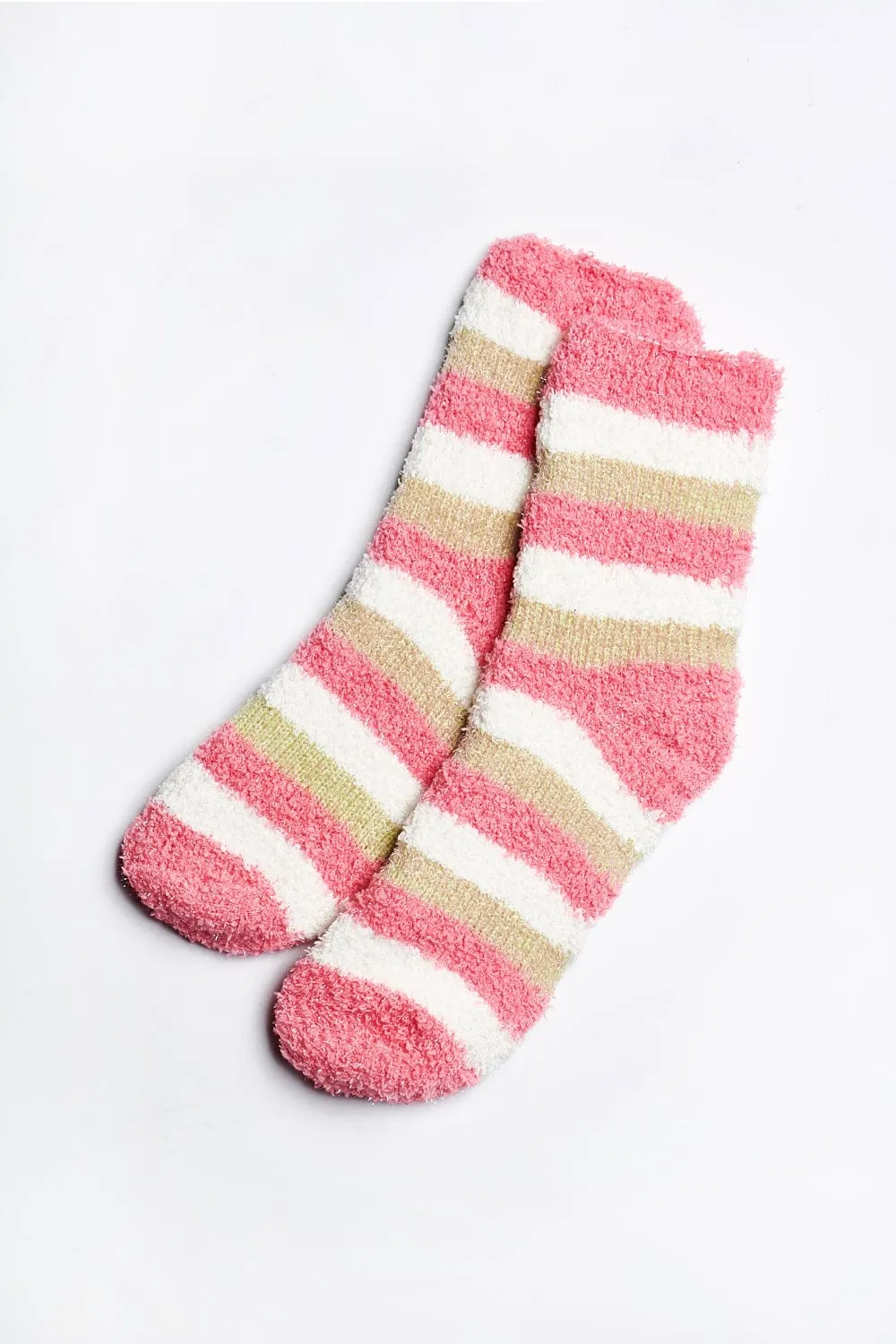 ALAMAE Women's Fuzzy Striped Socks