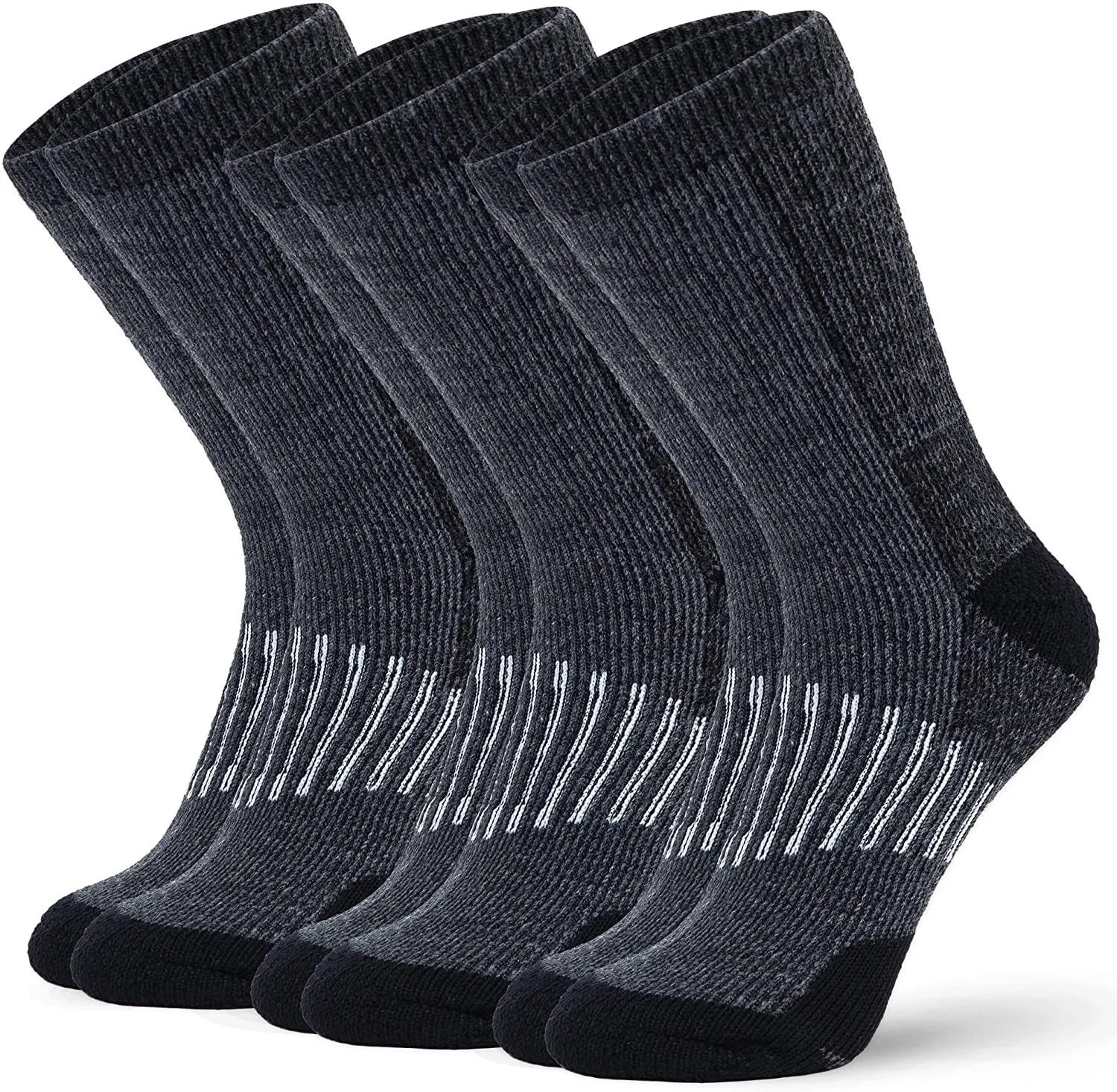 Alvada Merino Wool Hiking Socks Thermal Warm Crew Winter Boot Sock For Men & Women 3 Pairs