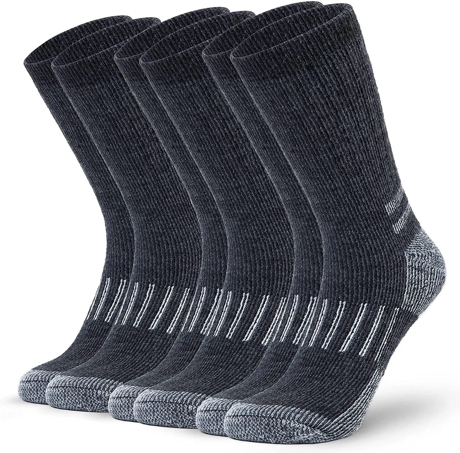 Alvada Merino Wool Hiking Socks Thermal Warm Crew Winter Boot Sock For Men & Women 3 Pairs