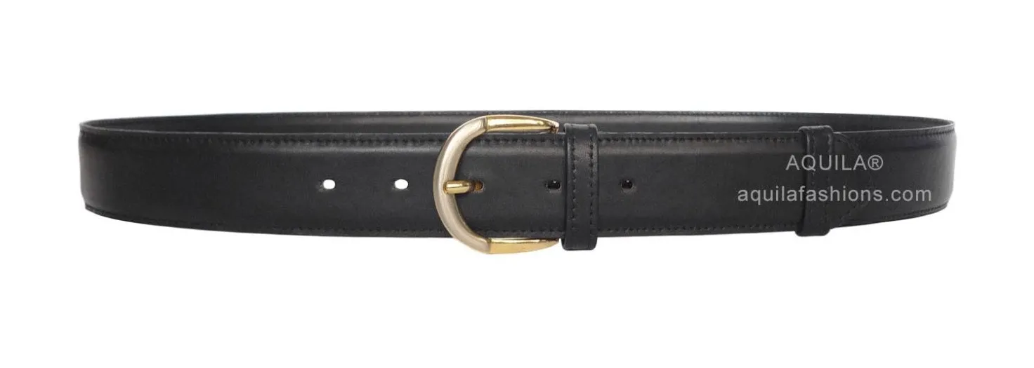 Aquila double calfskin leather replacement belt straps (for clip buckles)