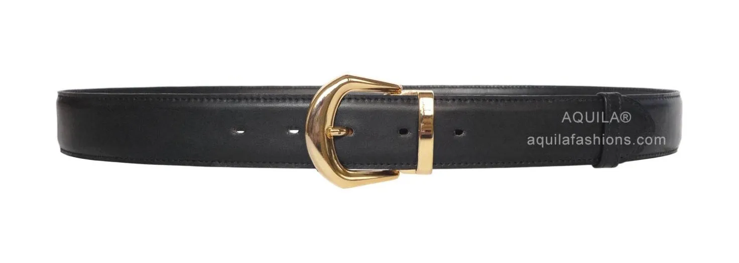 Aquila double calfskin leather replacement belt straps (for clip buckles)