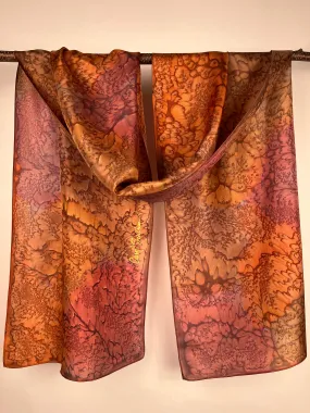 “Autumn Mermaid" - Hand-dyed Silk Scarf - $125