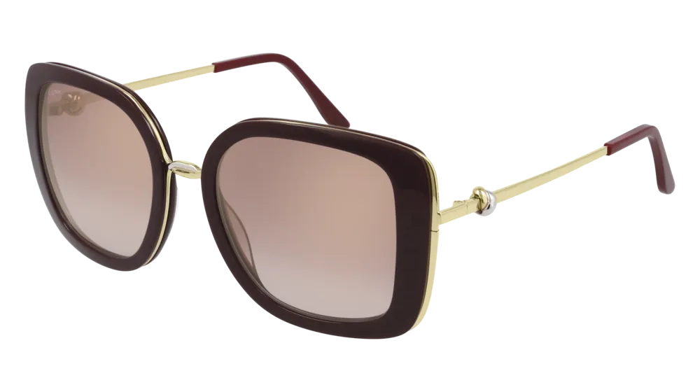 Cartier Women's Trinity Double C Décor Square Sunglasses CT0246S