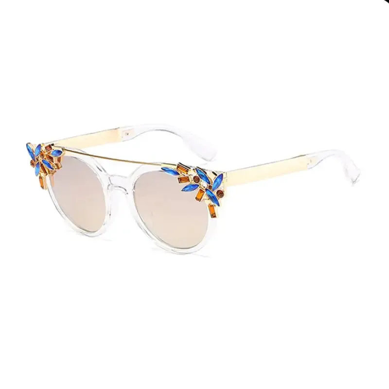 Cat Eye Fancy Rhinestones Sunglasses