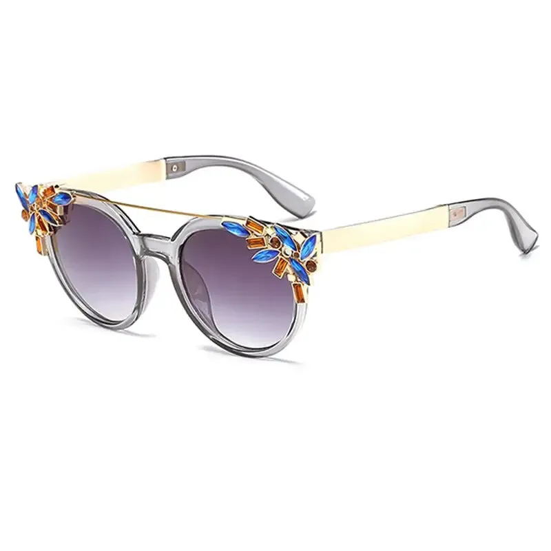 Cat Eye Fancy Rhinestones Sunglasses