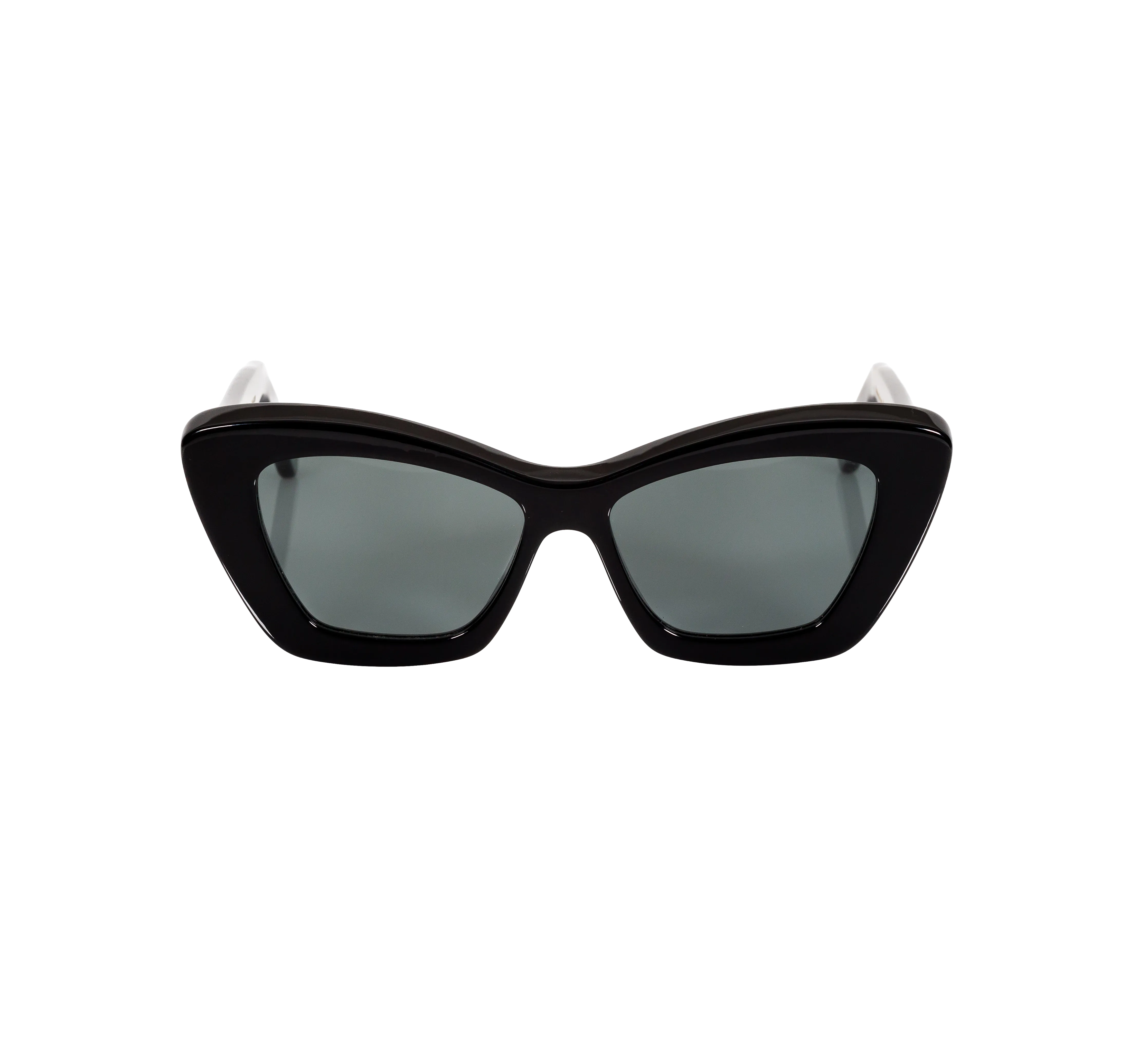 Cat-Eye Sunglasses in Ivory, Brown Lenses