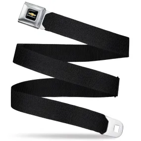 Chevy Bowtie Full Color Black/Gold Seatbelt Belt - Black Webbing