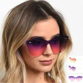 Clubbing Flat Two Tone Lens Cat Eye Sunglasses for Women