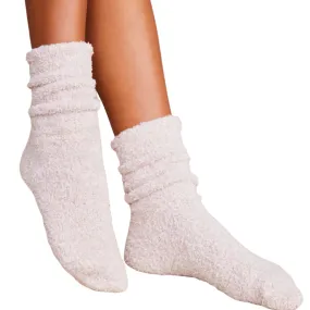 CozyChic Heathered Sock- Dusty Rose/White