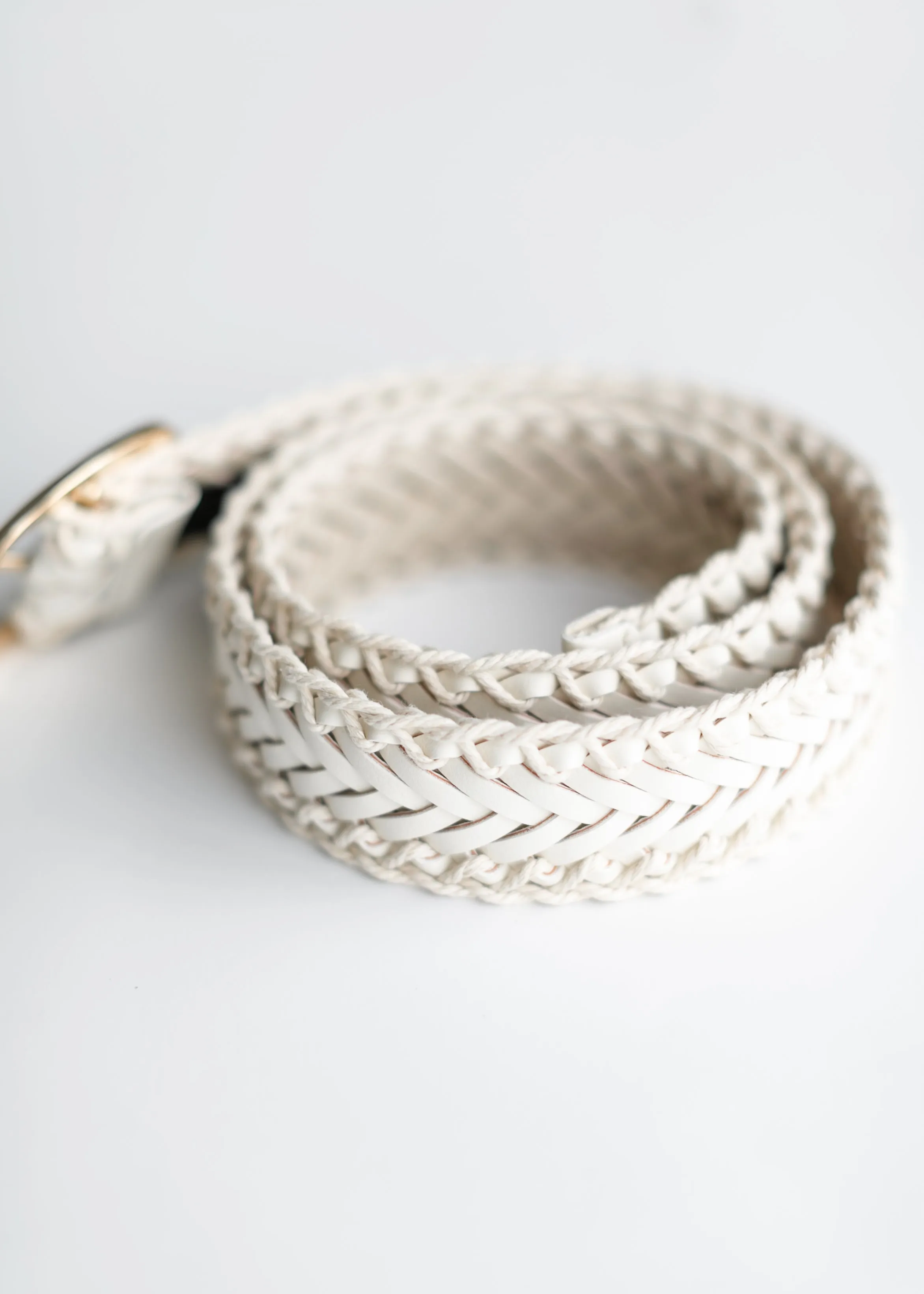 Crochet Trimmed Woven Leather Belt