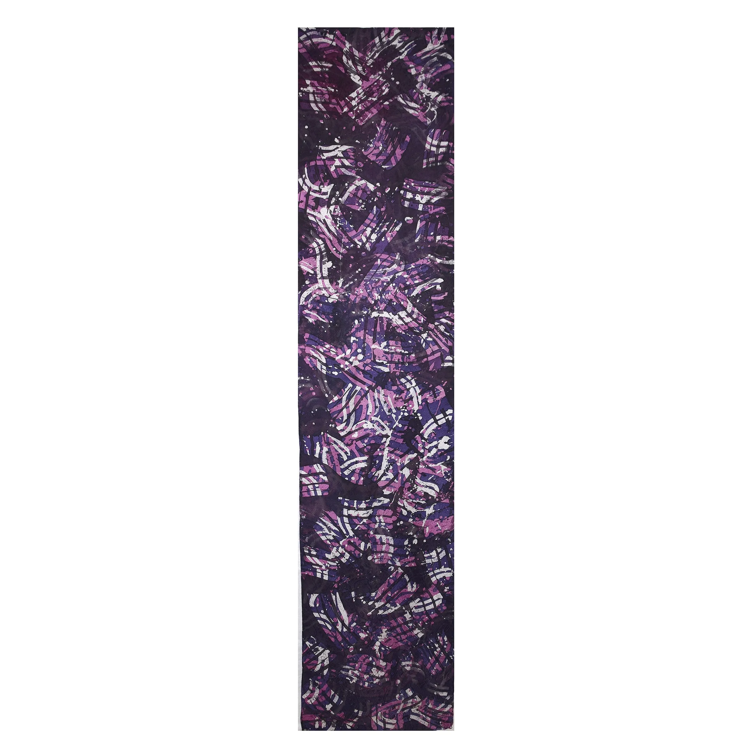 Deep Violet Abstract Hand Painted Jacquard Silk Shawl/Scarf