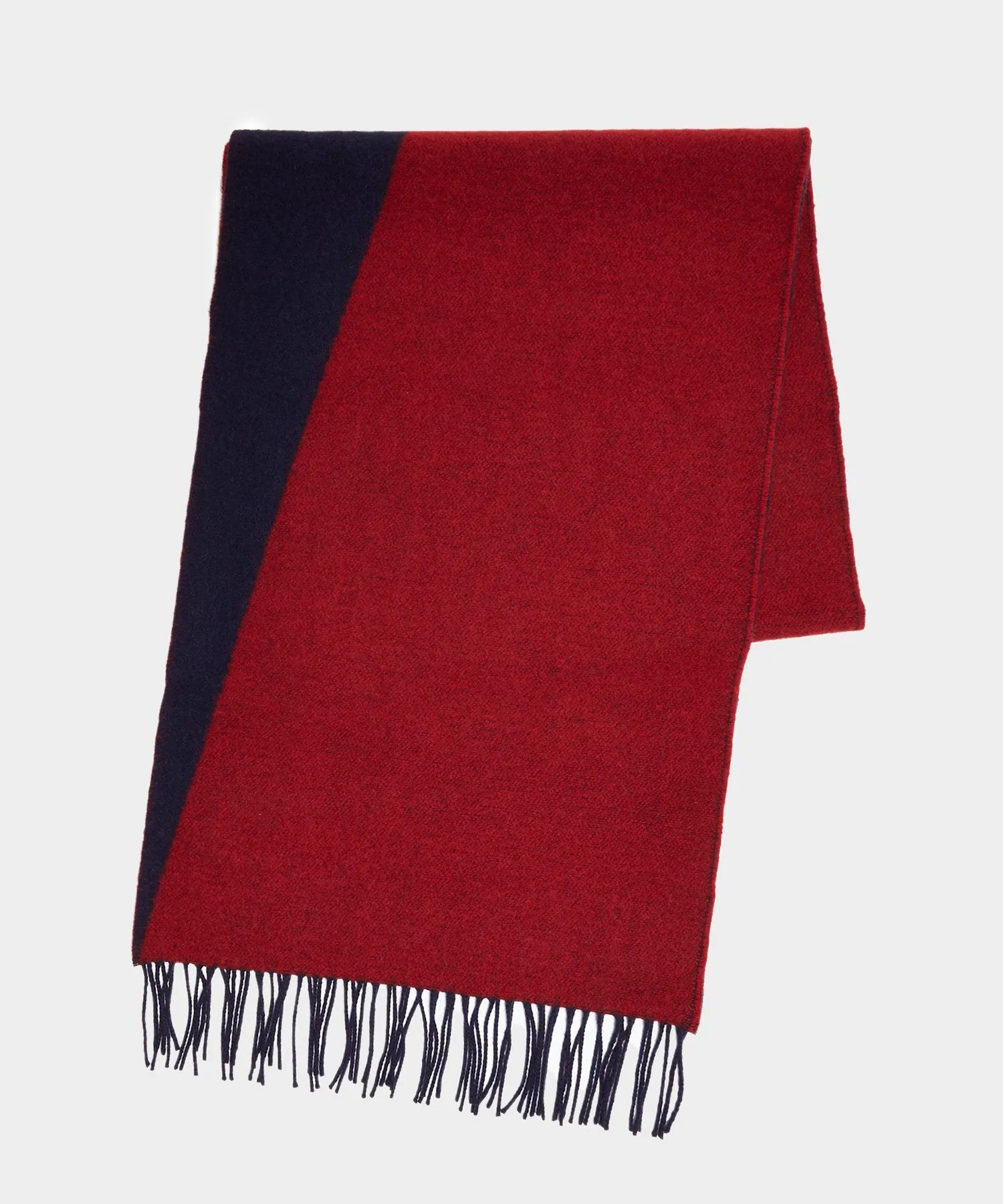 Drake's Geometric Jacquard Scarf in Red