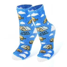 Drowsy Sloth Fuzzy Print Sock