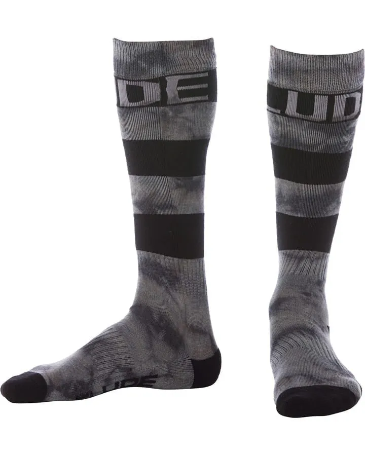 Elude Tie Dye Merino Wool Ski Socks Monument Size 11 - 14