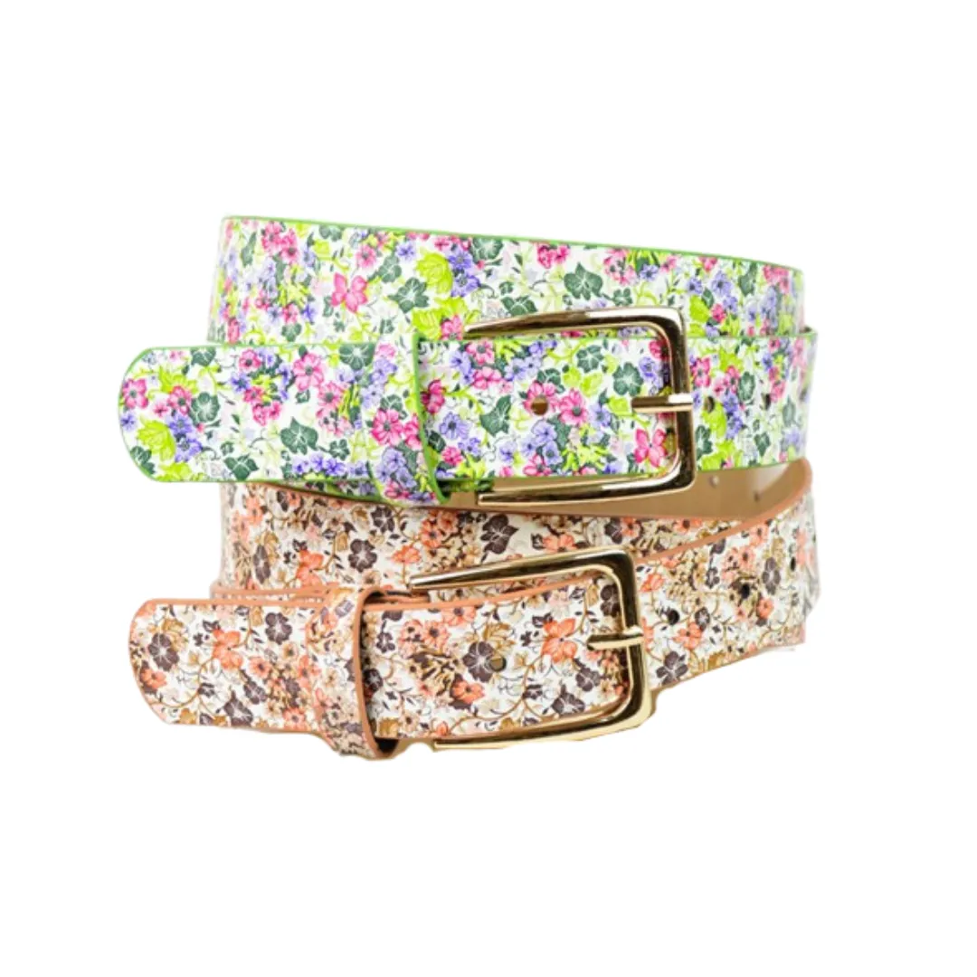 Flower Power Floral Print Belt