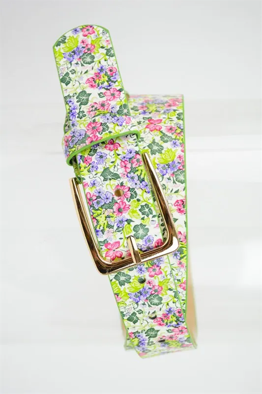 Flower Power Floral Print Belt