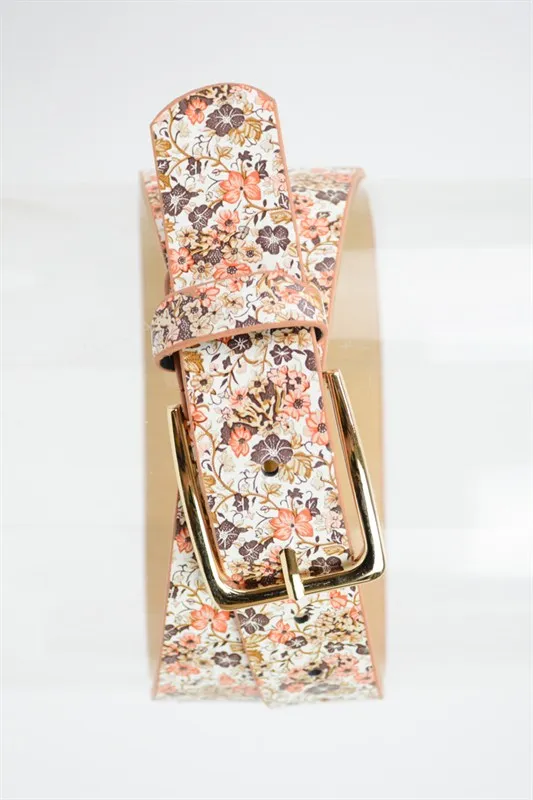 Flower Power Floral Print Belt