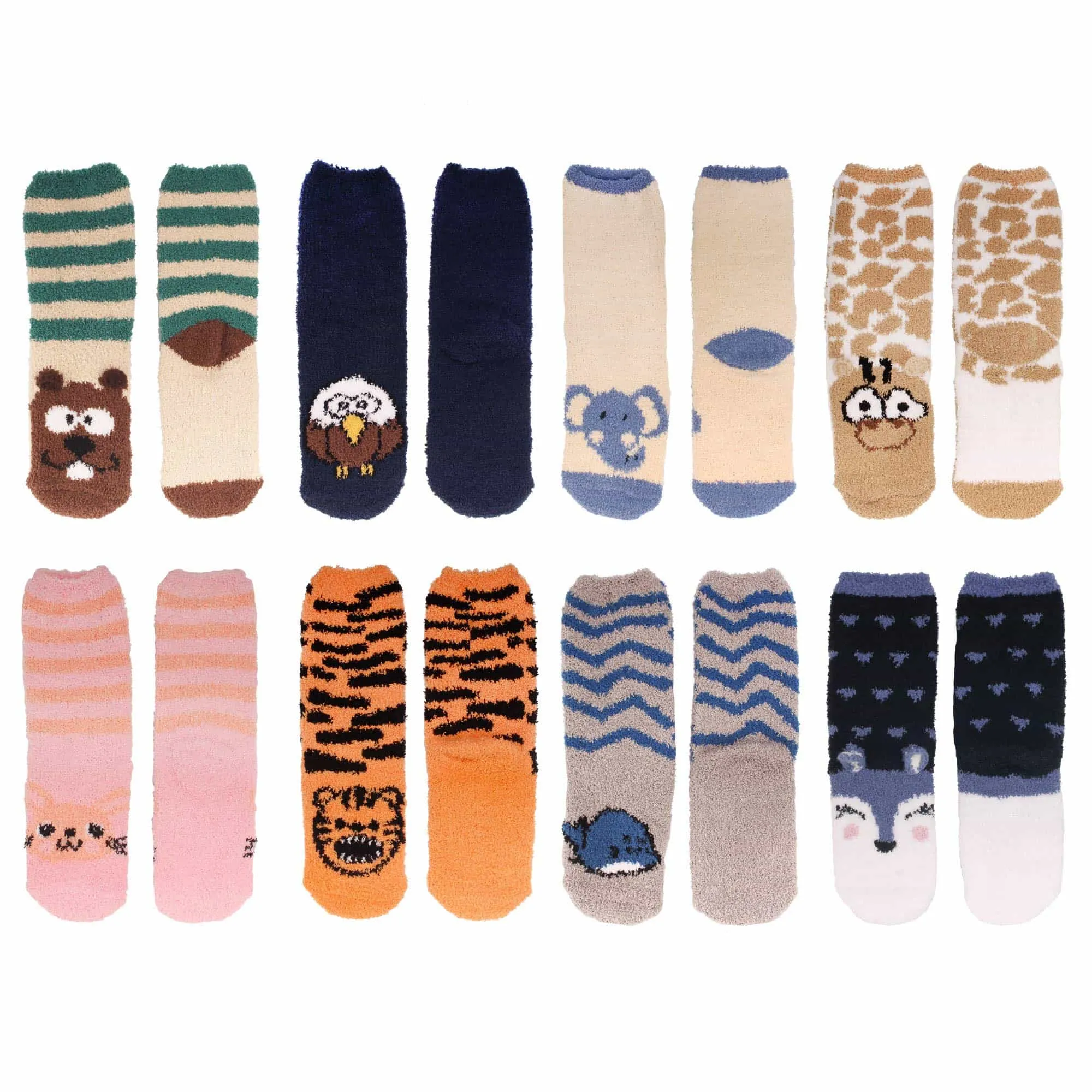 Fuzzy Cozy Microfiber Animal Socks Assortment