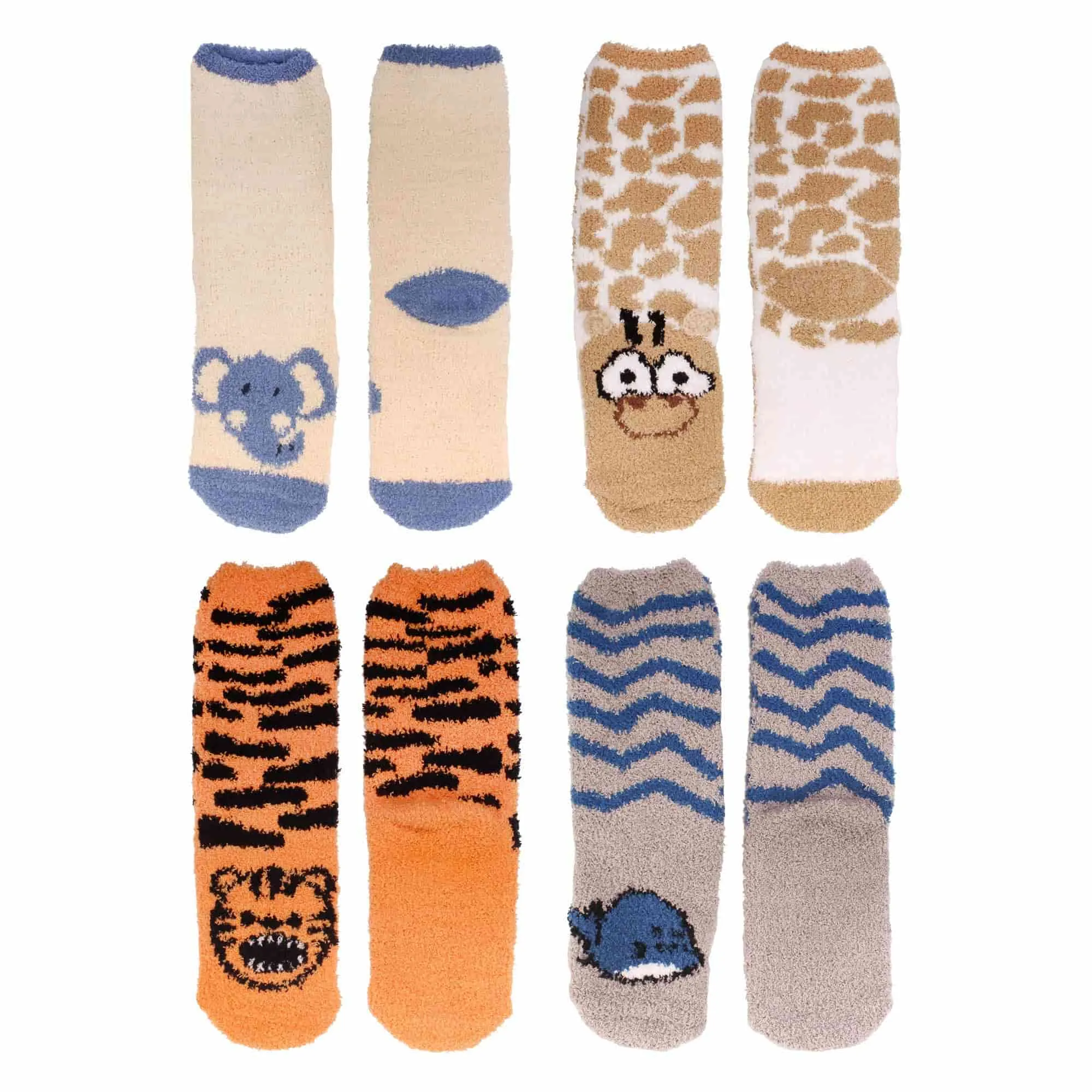 Fuzzy Cozy Microfiber Animal Socks Assortment