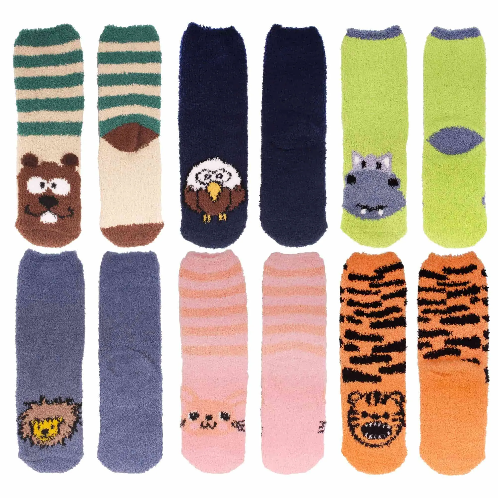 Fuzzy Cozy Microfiber Animal Socks Assortment