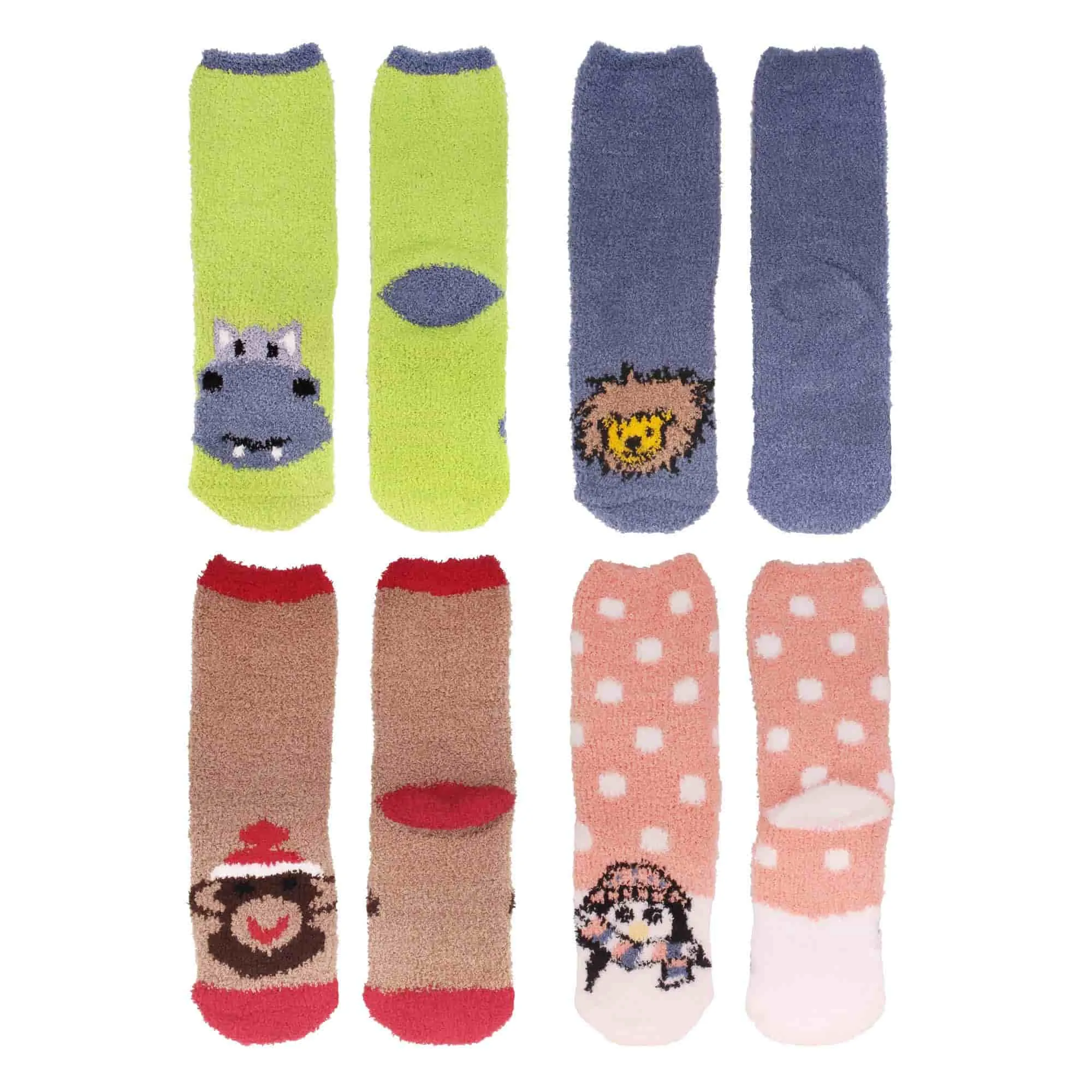 Fuzzy Cozy Microfiber Animal Socks Assortment