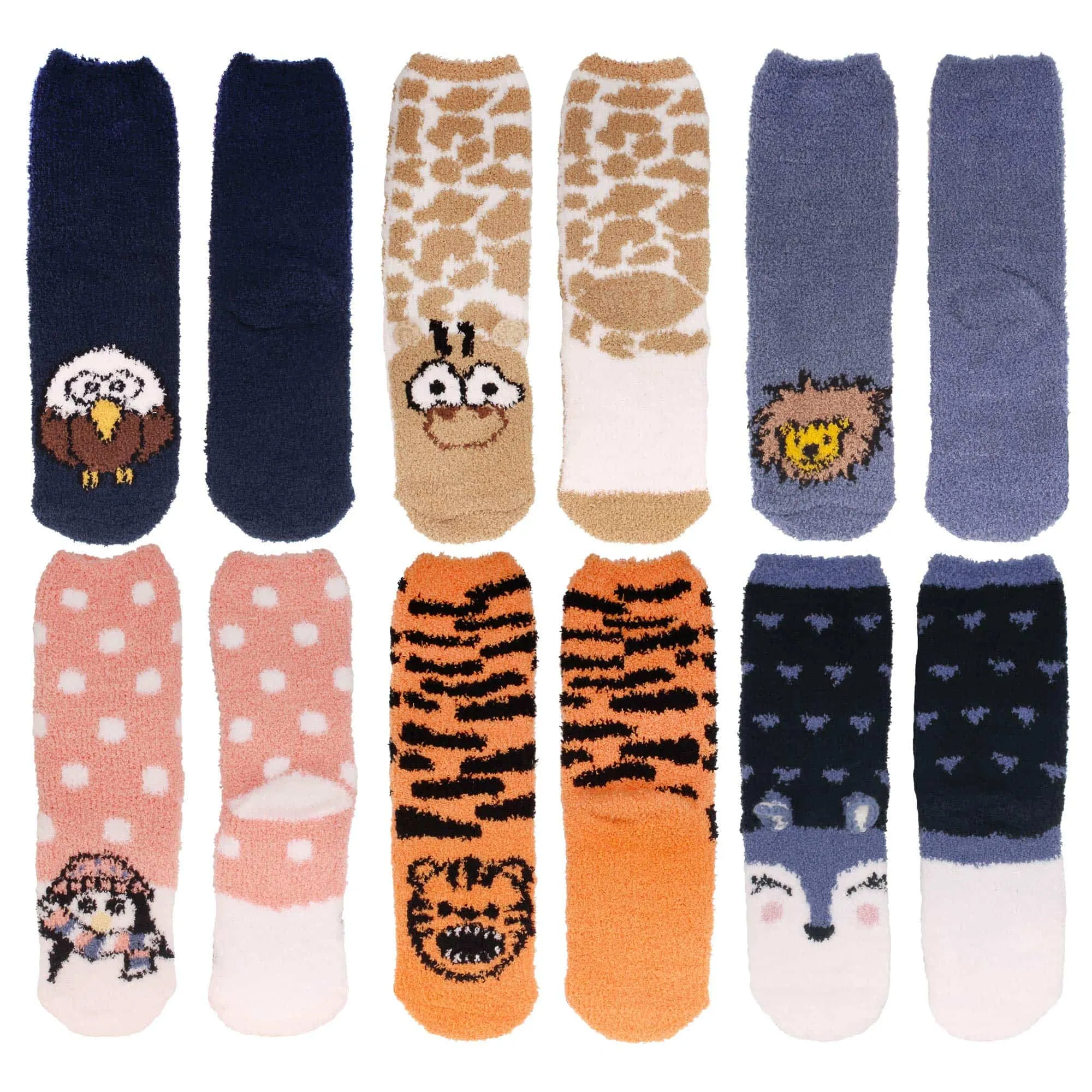 Fuzzy Cozy Microfiber Animal Socks Assortment