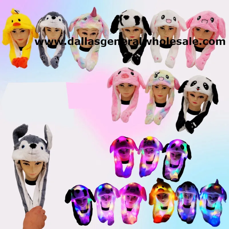 Girls Light Up Ear Moving Unicorn Hats Wholesale