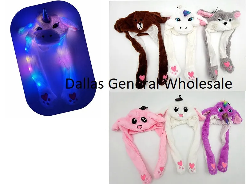 Girls Light Up Ear Moving Unicorn Hats Wholesale