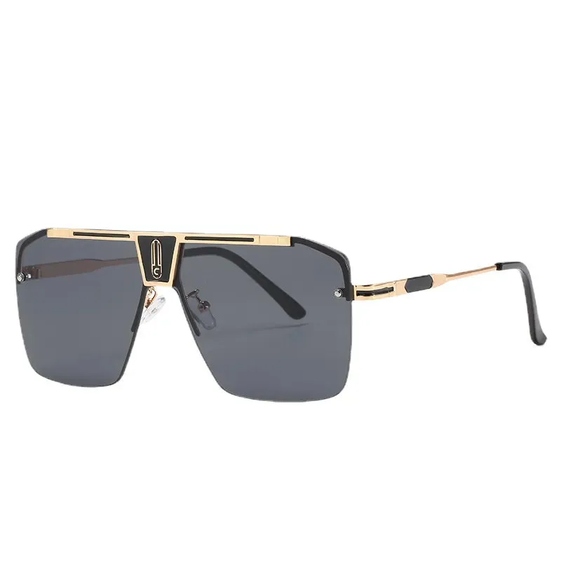 Gradient Square Sunglasses Men Women Trendy Brand Design Oversized Rimless Eyewear UV400