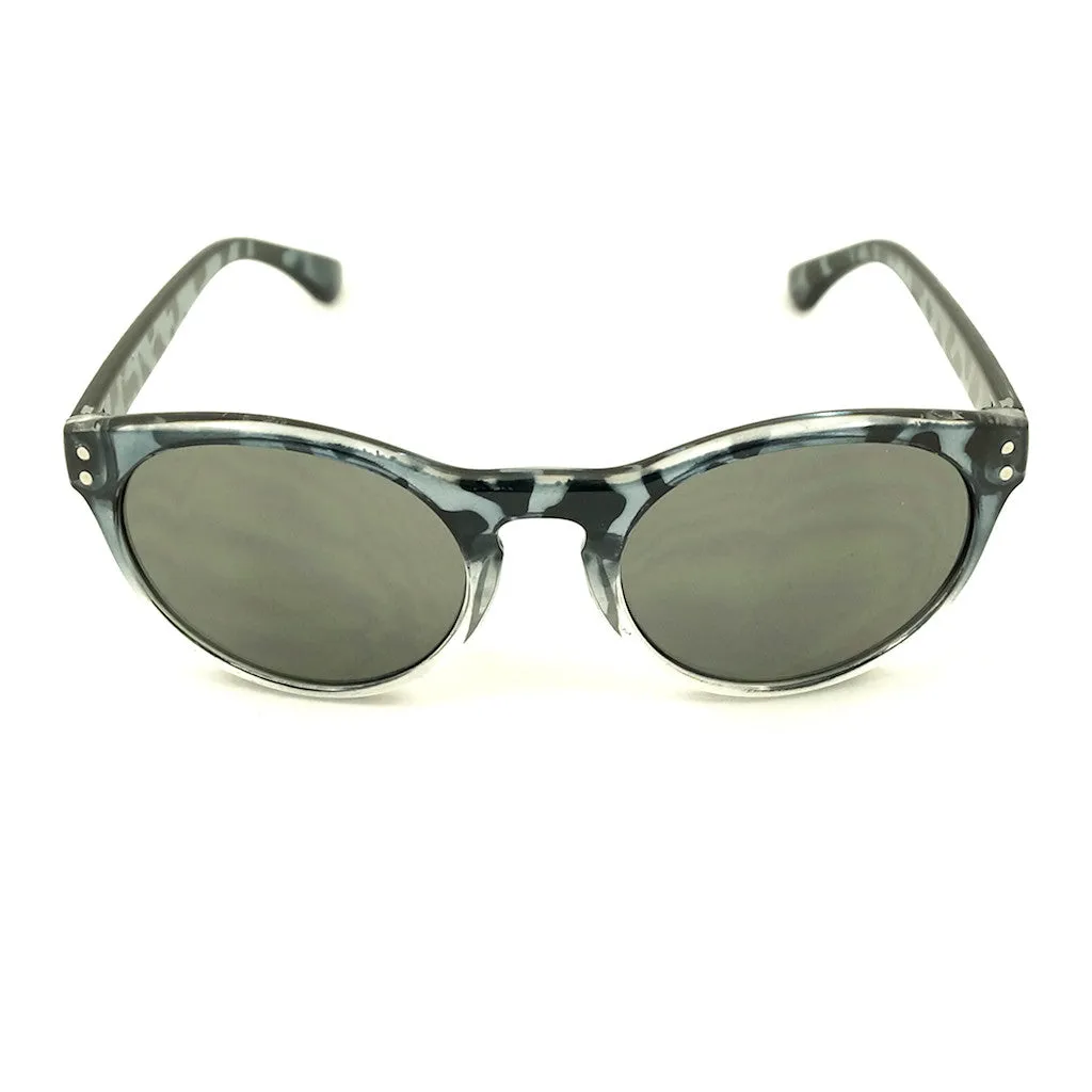 Gray Retro Round Sunglasses