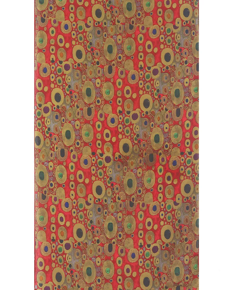 Gustav Klimt Hope II Crepe de Chine Silk Scarf - Red