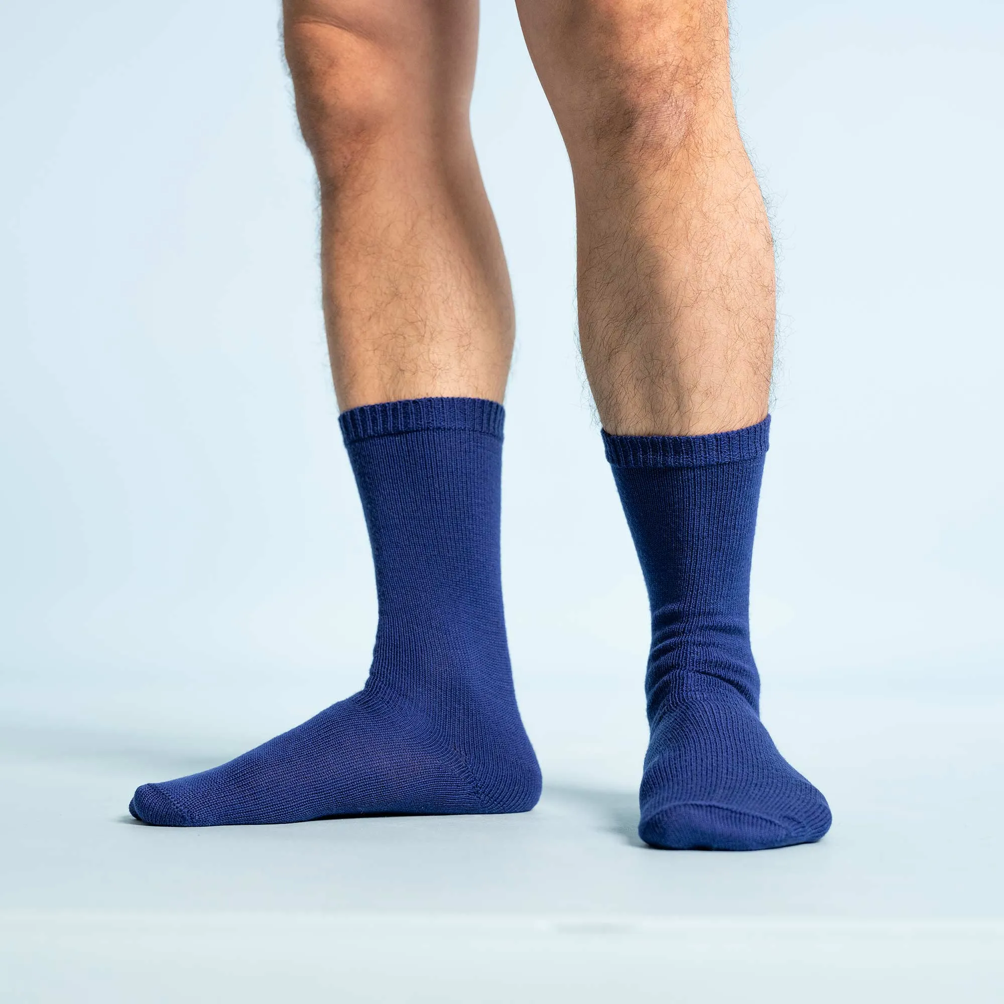 HARTFORD Elastic-free 100% Organic Merino Wool Crew Socks (2-Ply) (No Polyester, No Latex, No Spandex, No Nylon, No Polyamide, No Plastic, No Synthetics) (100% Biodegradable)