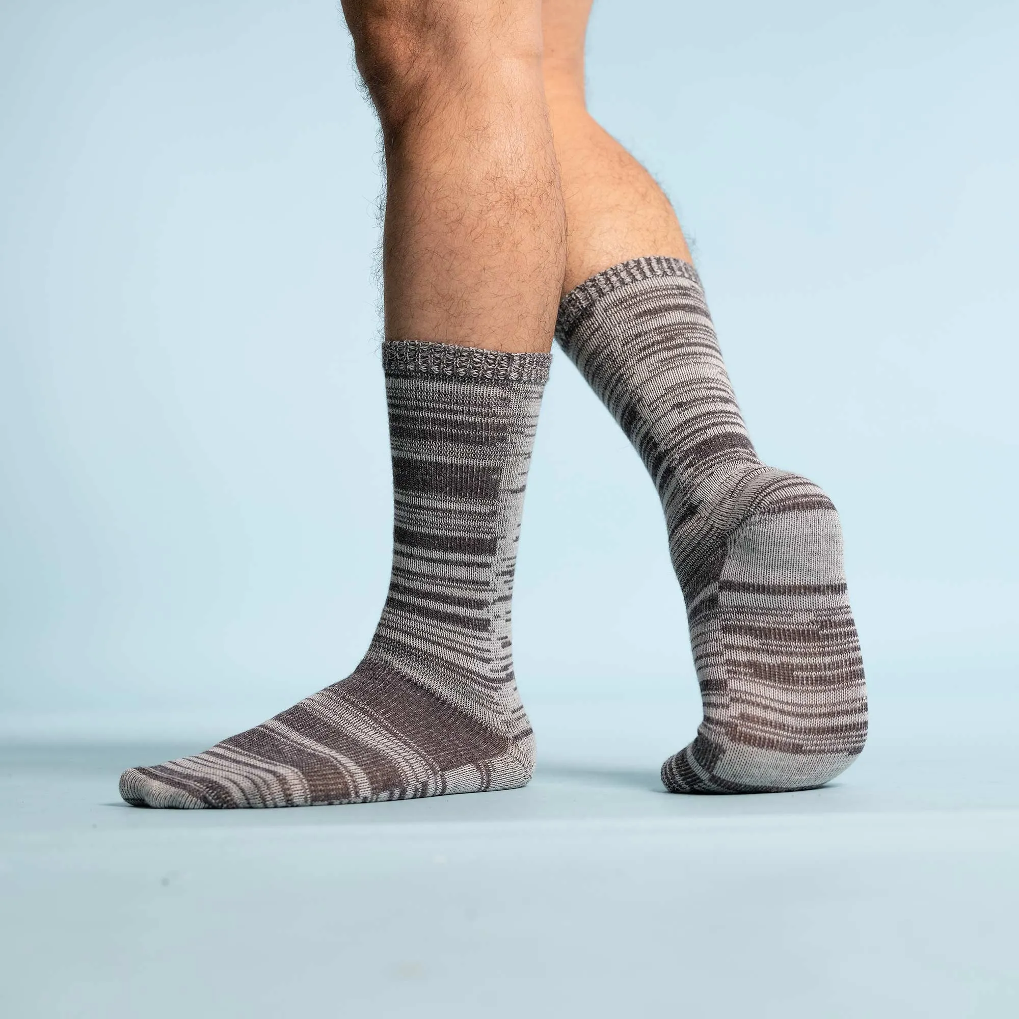 HARTFORD Elastic-free 100% Organic Merino Wool Crew Socks (2-Ply) (No Polyester, No Latex, No Spandex, No Nylon, No Polyamide, No Plastic, No Synthetics) (100% Biodegradable)