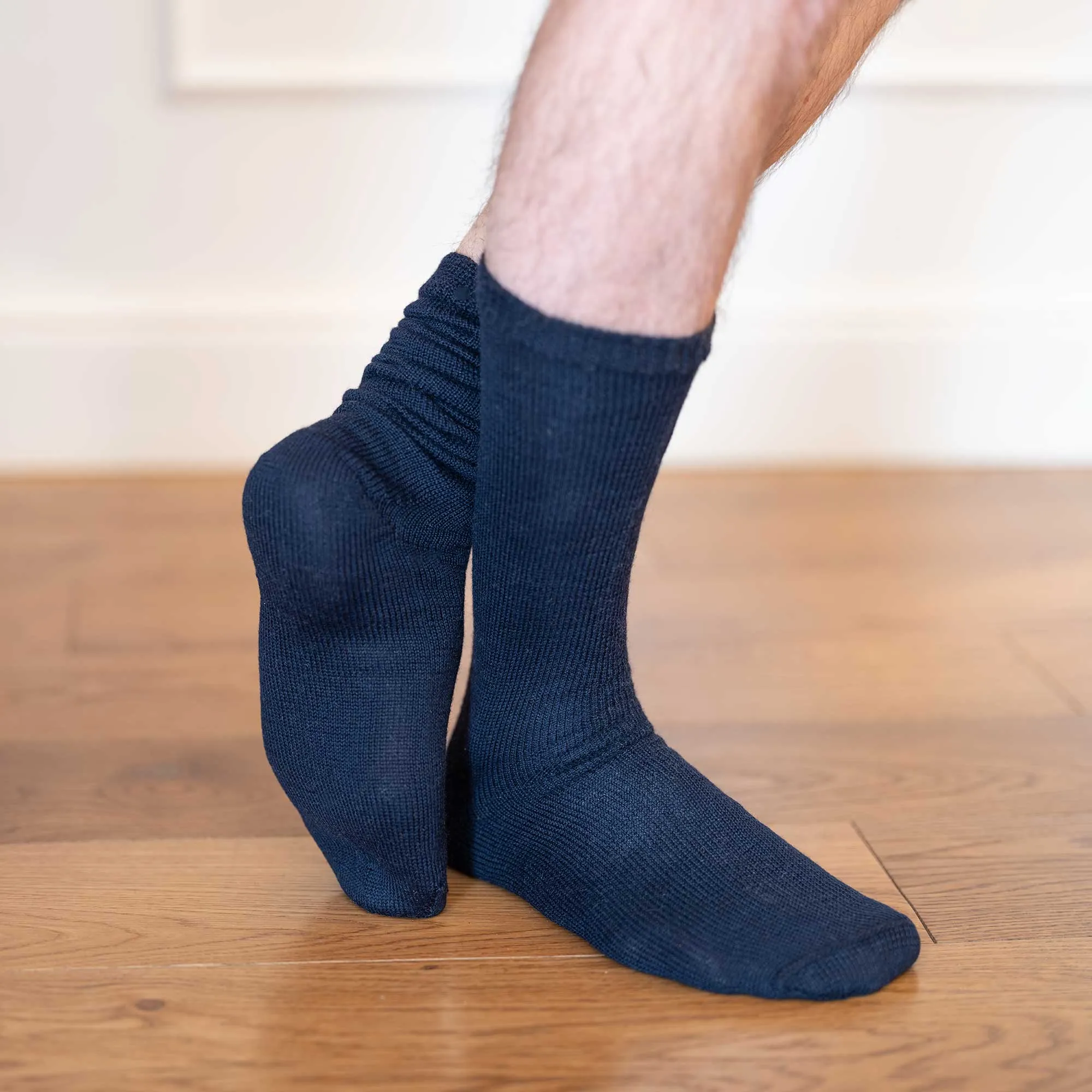 HARTFORD Elastic-free 100% Organic Merino Wool Crew Socks (2-Ply) (No Polyester, No Latex, No Spandex, No Nylon, No Polyamide, No Plastic, No Synthetics) (100% Biodegradable)