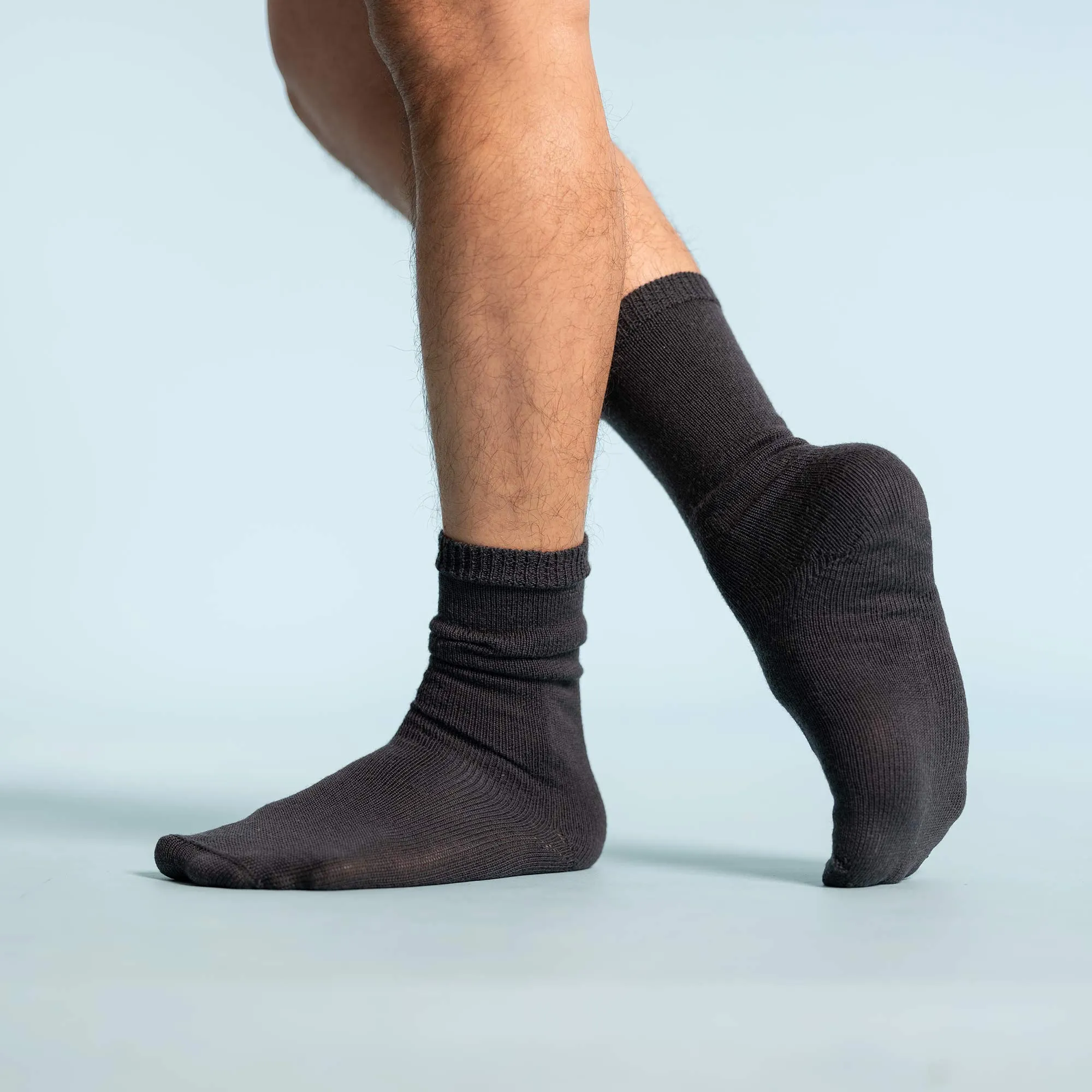 HARTFORD Elastic-free 100% Organic Merino Wool Crew Socks (2-Ply) (No Polyester, No Latex, No Spandex, No Nylon, No Polyamide, No Plastic, No Synthetics) (100% Biodegradable)