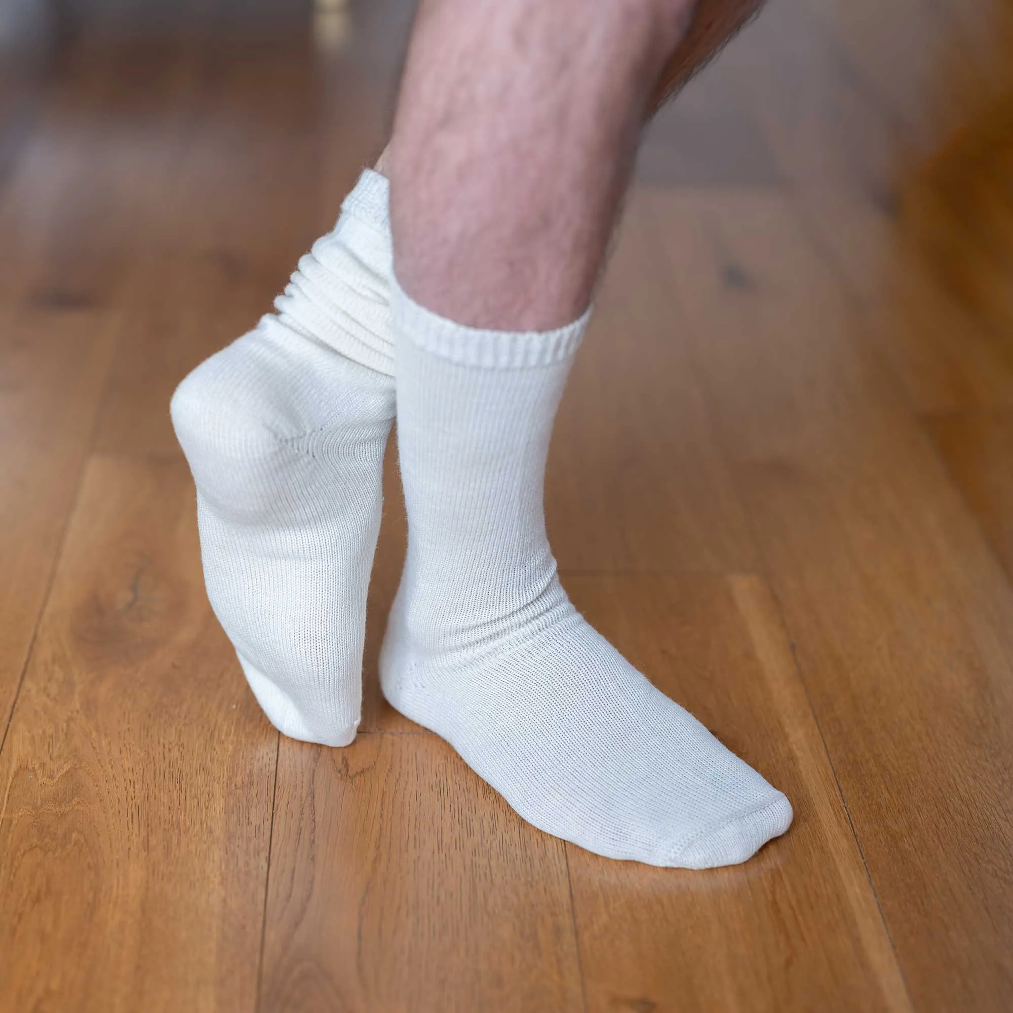 HARTFORD Elastic-free 100% Organic Merino Wool Crew Socks (2-Ply) (No Polyester, No Latex, No Spandex, No Nylon, No Polyamide, No Plastic, No Synthetics) (100% Biodegradable)