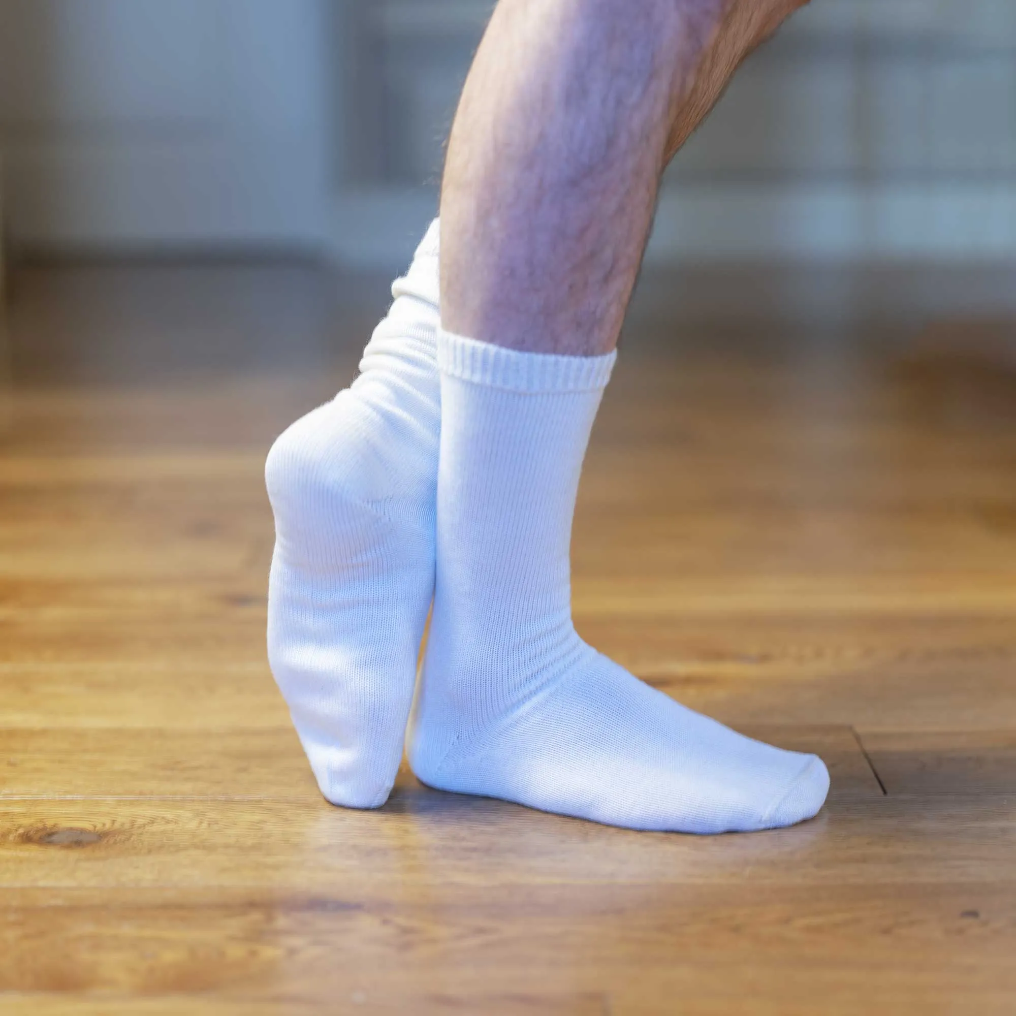 HARTFORD Elastic-free 100% Organic Merino Wool Crew Socks (2-Ply) (No Polyester, No Latex, No Spandex, No Nylon, No Polyamide, No Plastic, No Synthetics) (100% Biodegradable)