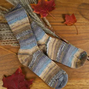 Hirsch Natur Child Sock, Mid Weight, with Ribbed Cuff, Variegated Merino Wool