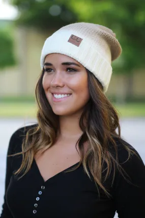 Ivory Ombre Knit Beanie