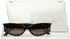 Jimmy Choo Tortoise Shell Cat Eye Sunglasses One Size