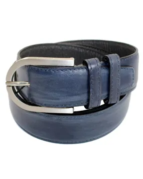 Kiton Leather Belt Dark Blue - Hand Dyed Men Belt 105/ 42