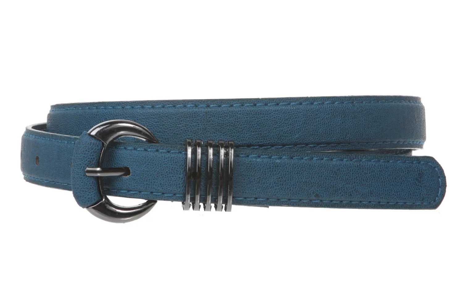 Ladies 20mm Plain Non Leather Skinny Belt