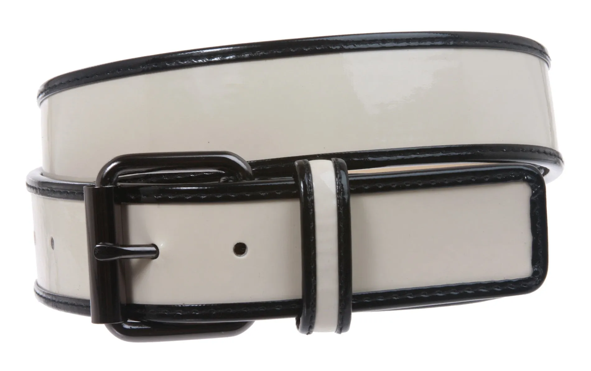 Ladies Trimmed Patent Leather High Waist Fashion Belt