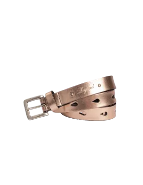 Leather Punch Hole Belt - Rose Gold