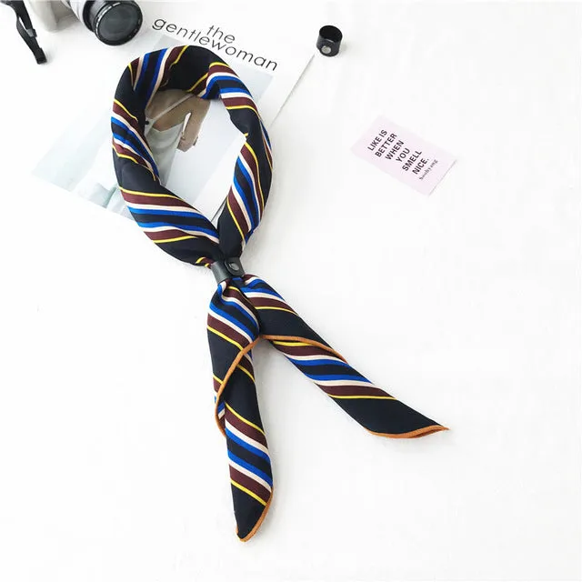 Line fashion printed silk fabric charming texture high-grade temperament spring and autumn simple fashion ladies scarf