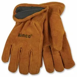 Lined Cowhide Leather Gloves, Large